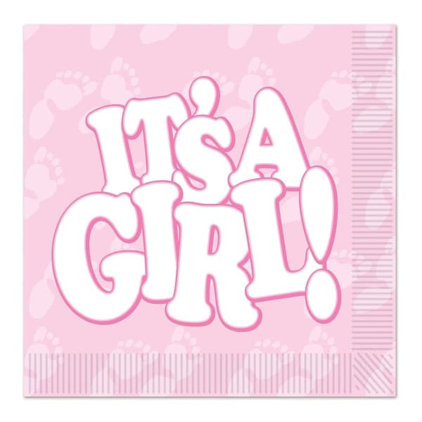 Shop Beistle 2 Ply Baby Shower Theme It S A Girl Luncheon Napkins