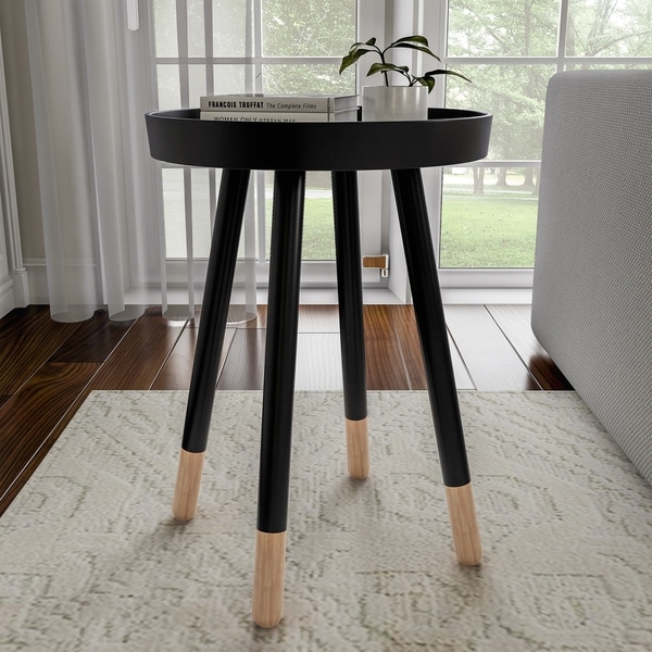 Carson Carrington Malka Round Mid-Century End Table