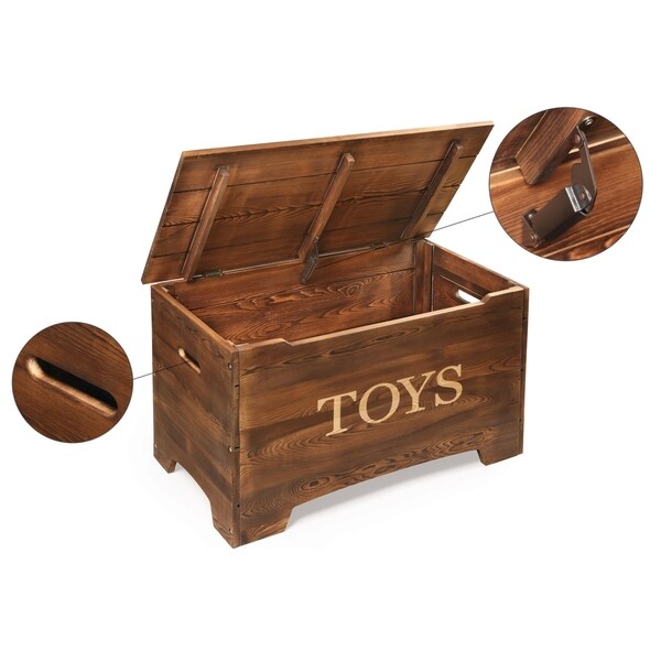 rustic wooden toy box