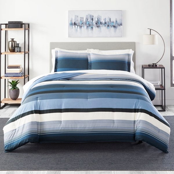 Shop Perry Ellis Taylor Navy Comforter Set - Free Shipping Today ...
