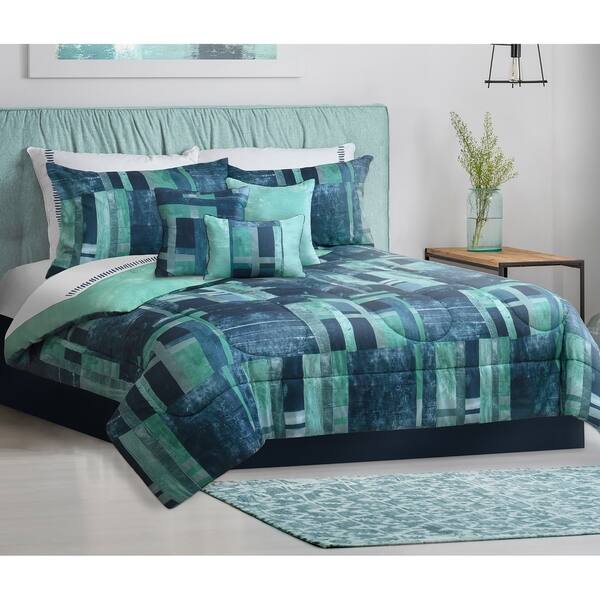 Shop Comforter 7 Piece Set Queen Grafix Machine Wash Navy