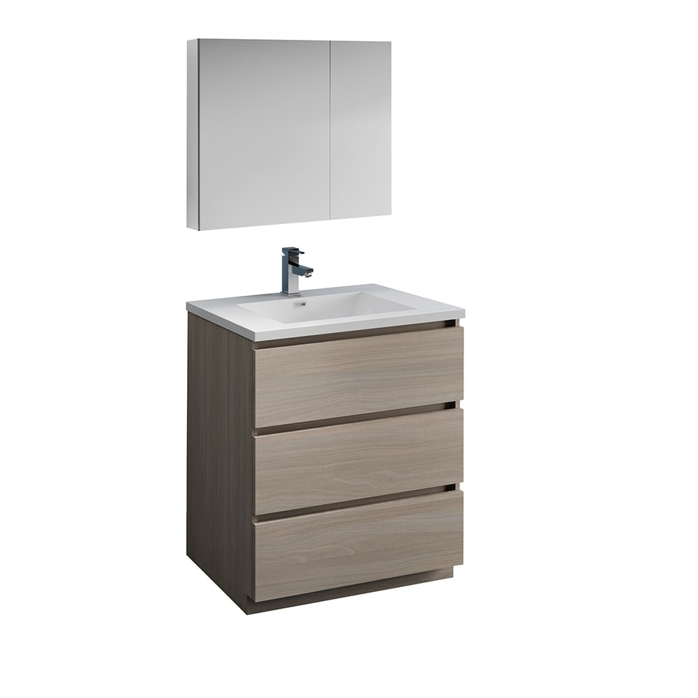 Shop Fresca Lazzaro 30 Gray Wood Free Standing Modern Bathroom