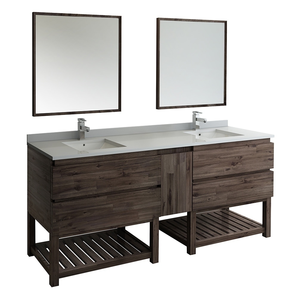 Fresca Formosa 84 Floor Standing Double Sink Modern Bathroom Vanity W Open Bottom Mirrors Overstock