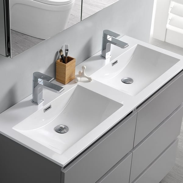 Shop Fresca Lazzaro 48 Gray Free Standing Double Sink Modern