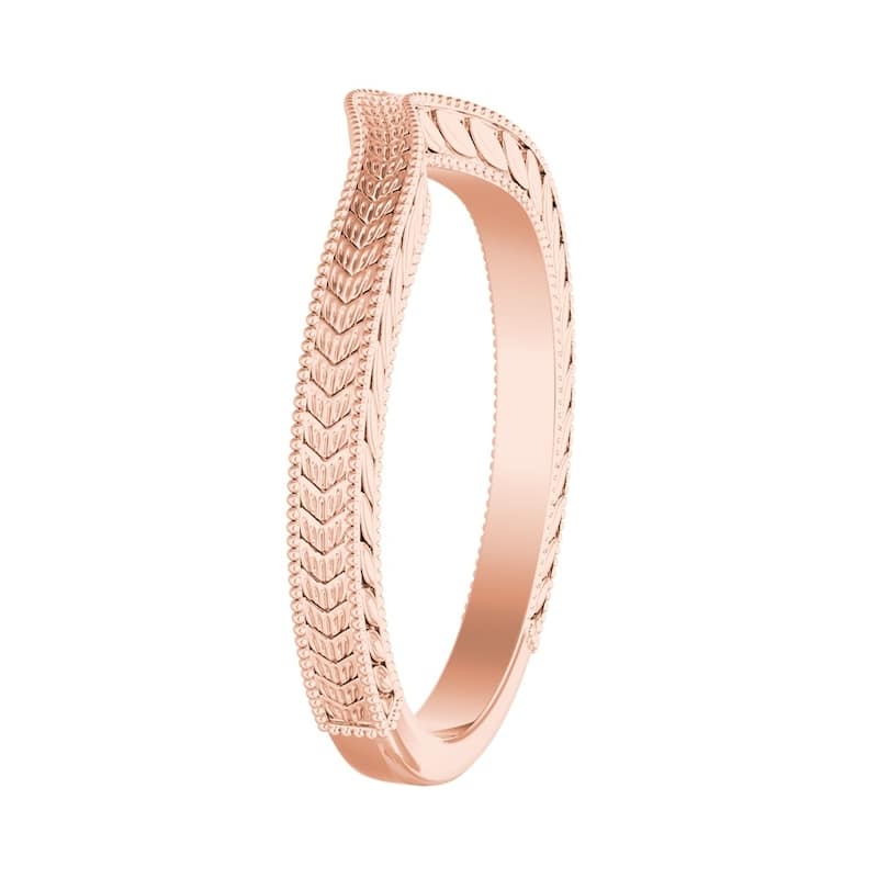 Auriya Vintage Curved 14-karat Gold Wedding Band