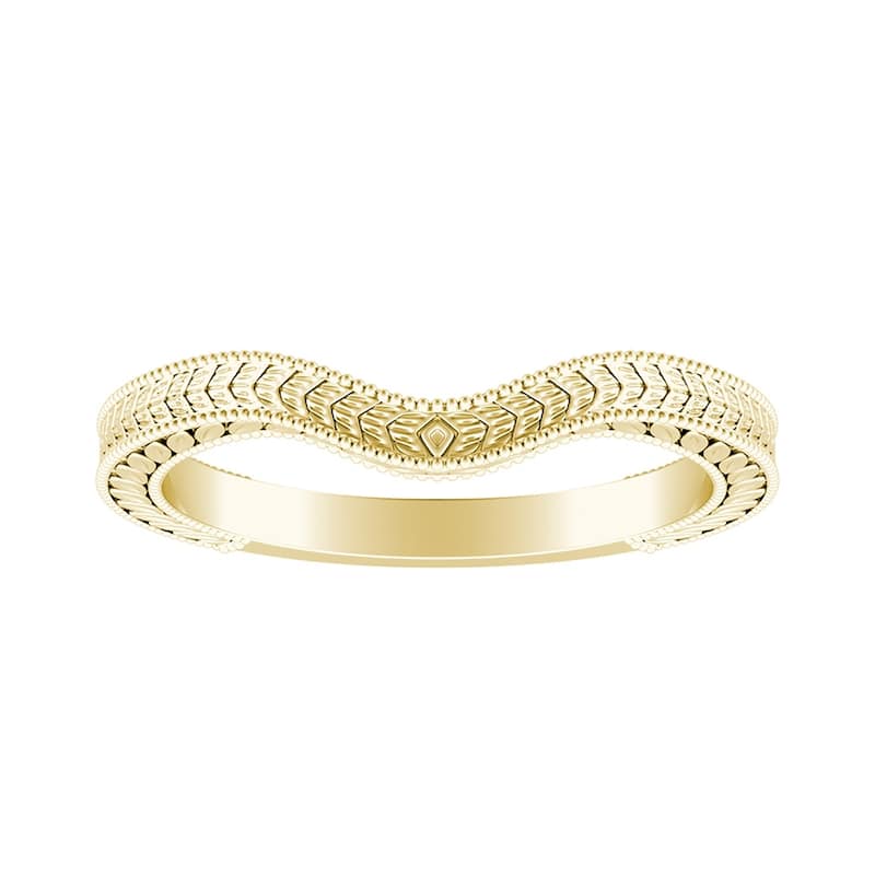 Auriya Vintage Curved 14-karat Gold Wedding Band