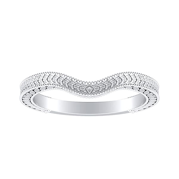 Auriya 18k Gold Curved Vintage Wedding Band. Opens flyout.