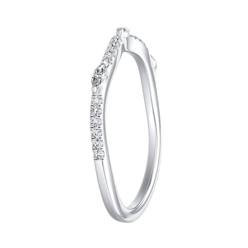 Auriya 1/6ctw Contoured Diamond Wedding Band Platinum