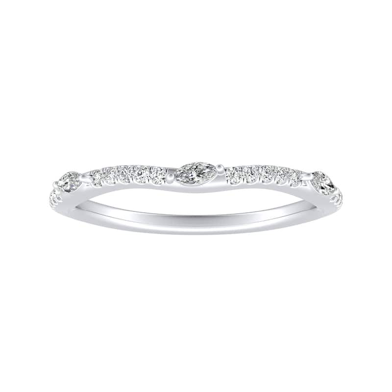 Auriya 1/6ctw Contoured Diamond Wedding Band Platinum