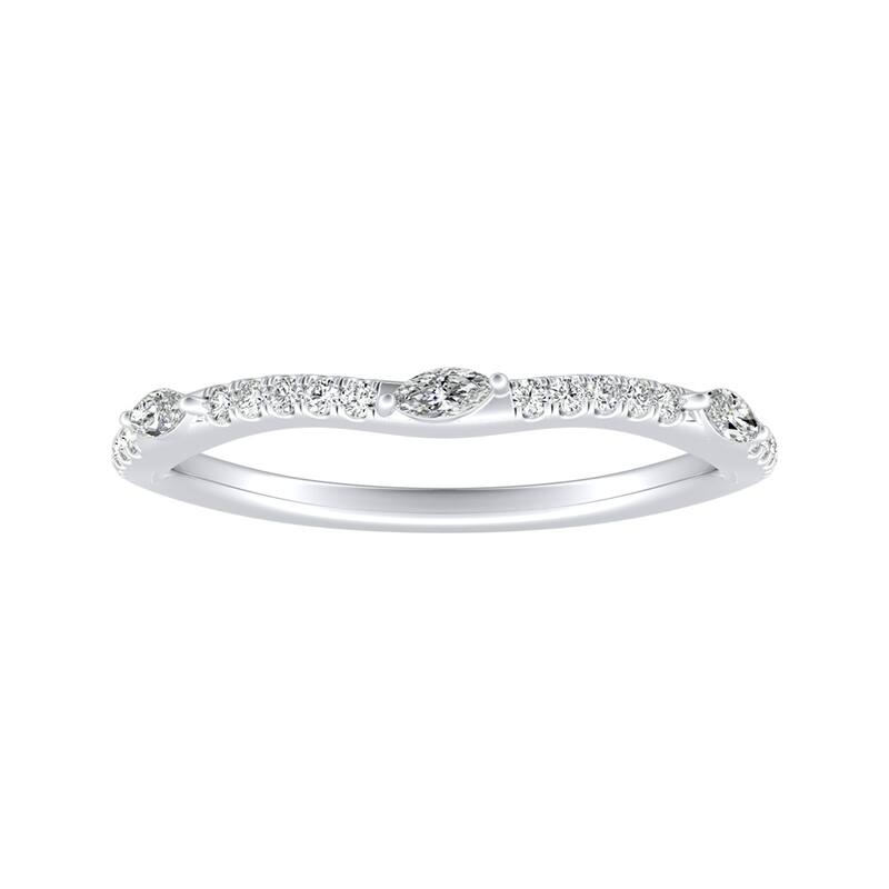 Auriya 1/6ctw Contoured Diamond Wedding Band 18k Gold