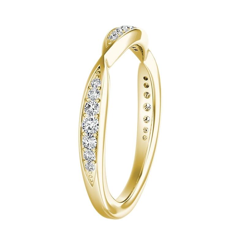 Auriya 1/5ctw Curved Diamond Wedding Band 18k Gold