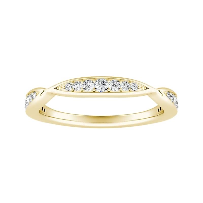 Auriya 1/5ctw Curved Diamond Wedding Band 18k Gold