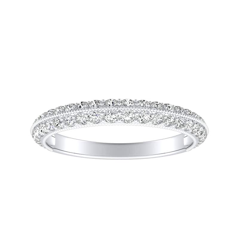 Auriya 1/2ctw Stackable Diamond Wedding Band 18k Gold