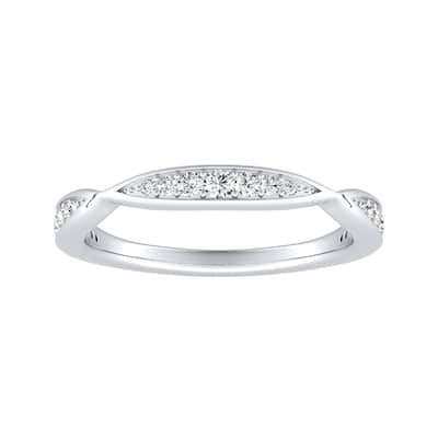 Auriya 1/5ctw Curved Diamond Wedding Band Platinum