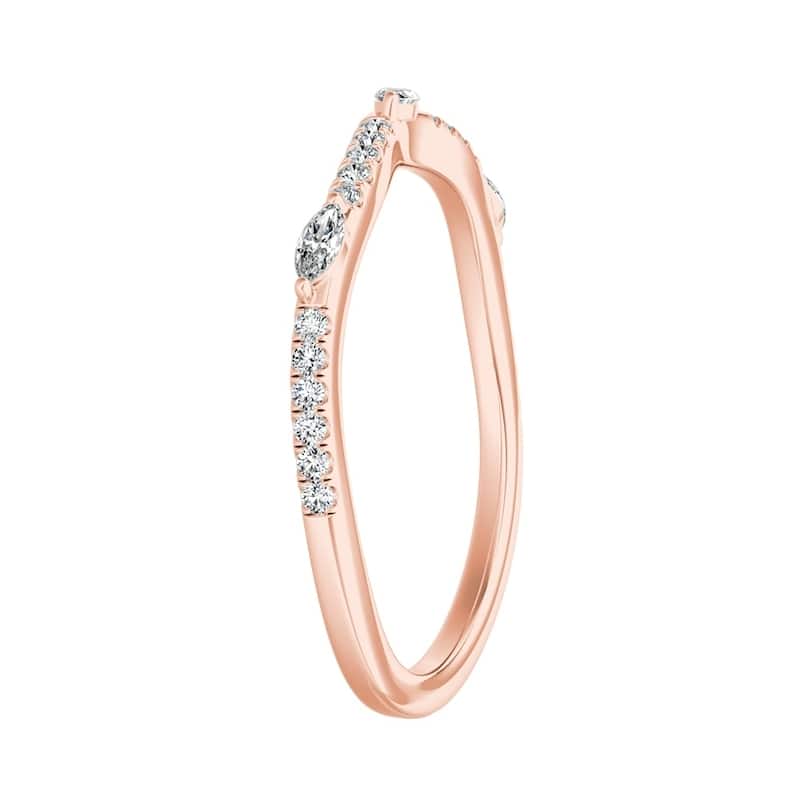 Auriya 1/6ctw Contoured Diamond Wedding Band 14k Gold