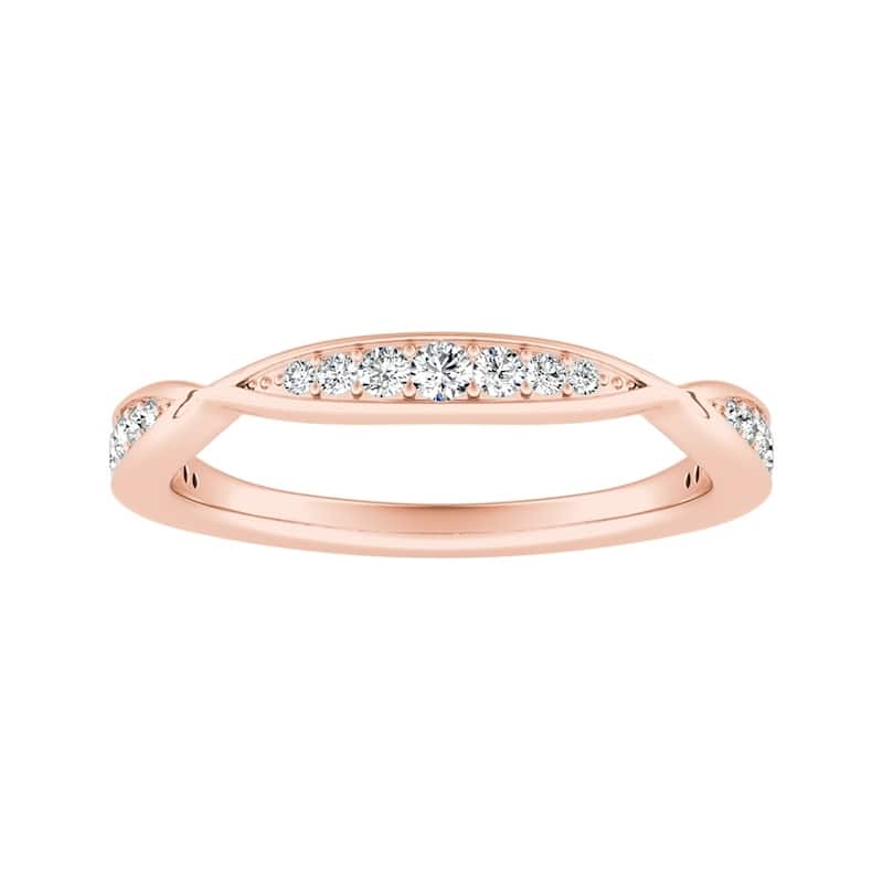 Auriya 1/5ctw Curved Diamond Wedding Band 14k Gold