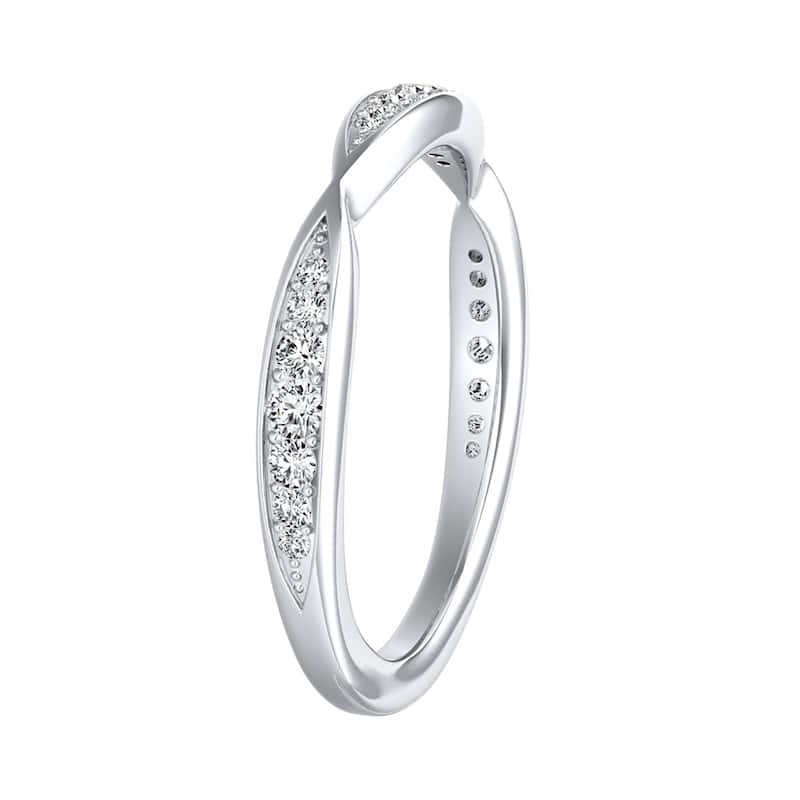 Auriya 1/5ctw Curved Diamond Wedding Band 14k Gold