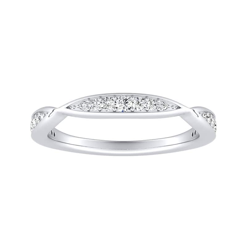 Auriya 1/5ctw Curved Diamond Wedding Band 14k Gold
