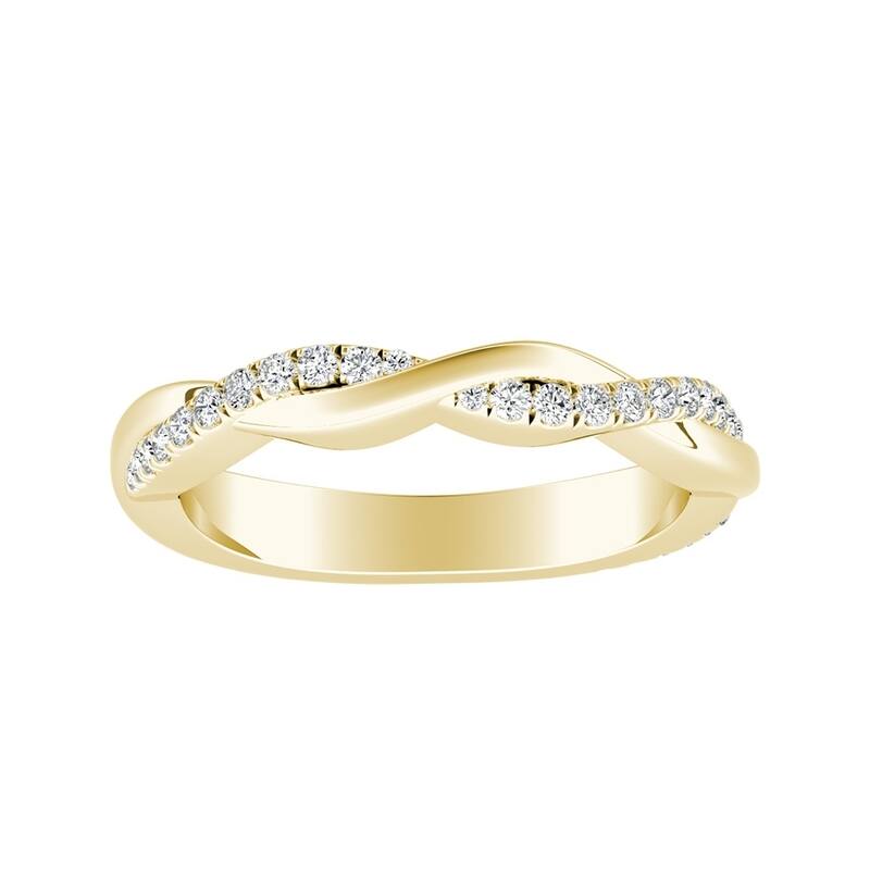 Auriya 1/5ctw Braided Diamond Wedding Band 18k Gold