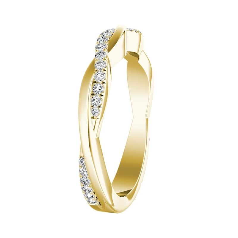 Auriya 1/5ctw Braided Diamond Wedding Band 18k Gold