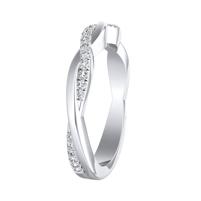 Auriya 1/5ctw Braided Diamond Wedding Band 14k Gold