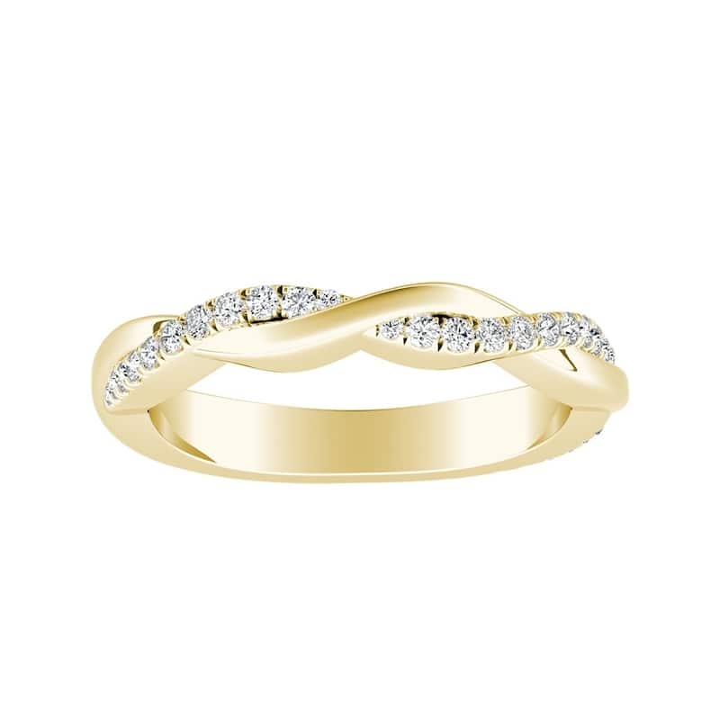 Auriya 1/5ctw Braided Diamond Wedding Band 14k Gold
