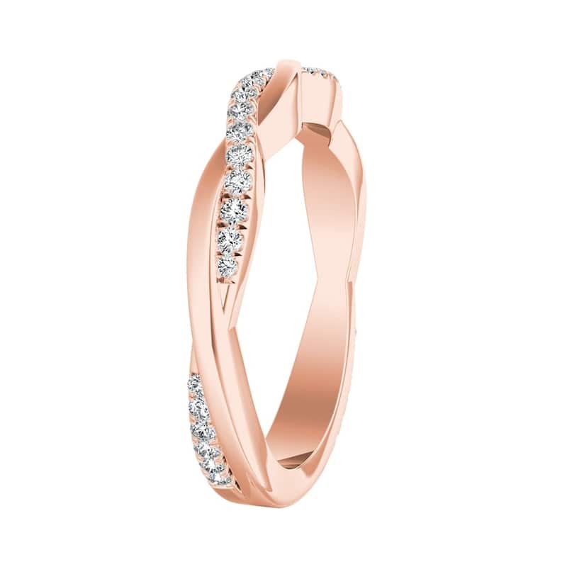 Auriya 1/5ctw Braided Diamond Wedding Band 14k Gold