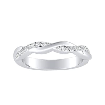 Auriya 1/5ctw Braided Diamond Wedding Band 14k Gold
