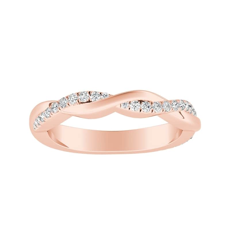 Auriya 1/5ctw Braided Diamond Wedding Band 14k Gold