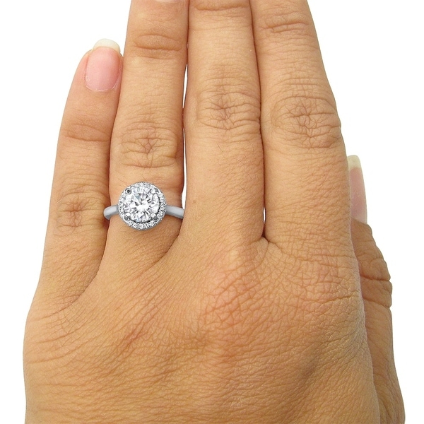 Dazzlingrock Collection 14K 6.5 MM Cushion Amethyst /& Round White Diamond Halo Engagement Ring White Gold Size 7.5
