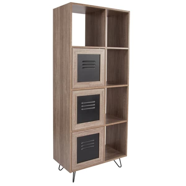 Shop 63 H 5 Cube Rustic Storage Organizer Bookcase With Metal