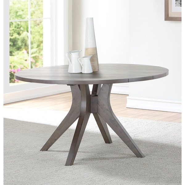 The Gray Barn Abernathy Grey And Oak Wood 54 Inch Round Modern Dining