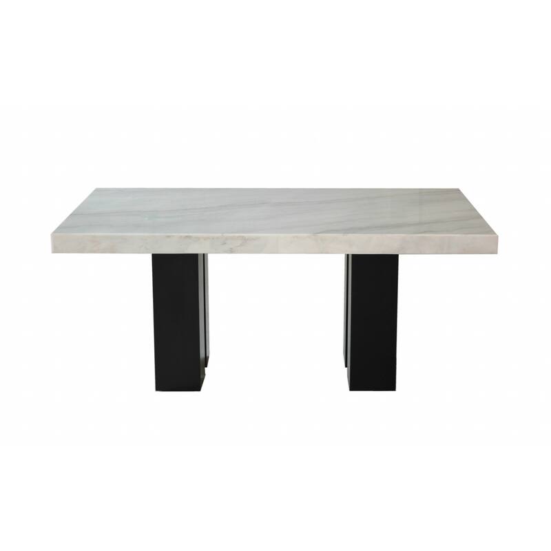 Steve Silver Mhlanga White Marble Rectangle 7-piece Dining Set