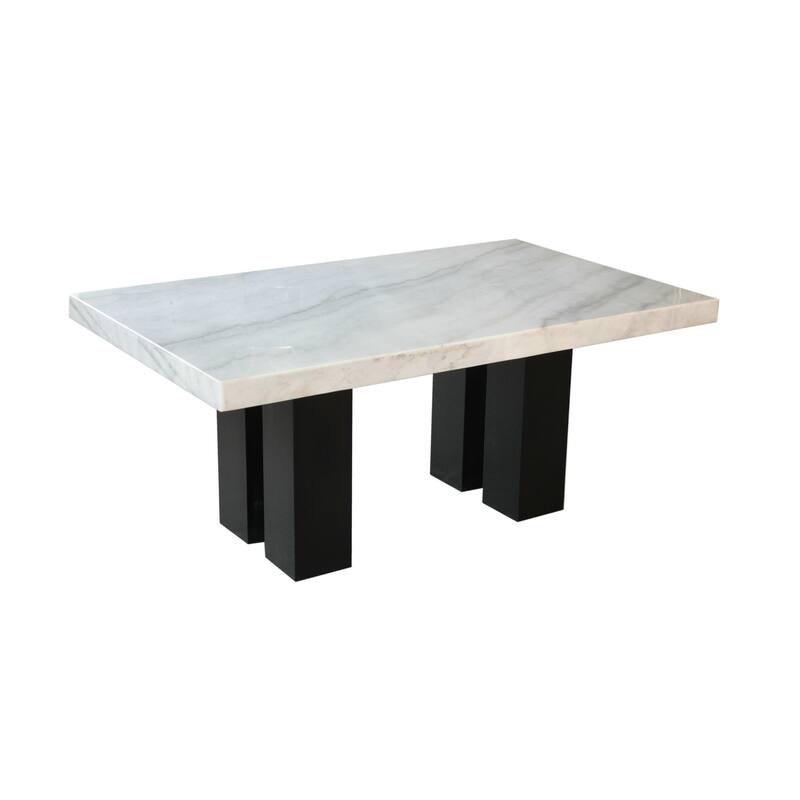 Steve Silver Mhlanga White Marble Rectangle 7-piece Dining Set