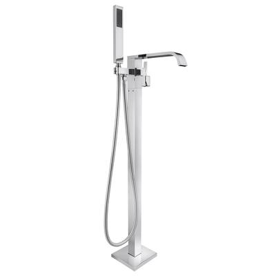 AKDY 35" Floor Mounted Chrome Finish Bath Tub Filler Faucet Handheld Wand