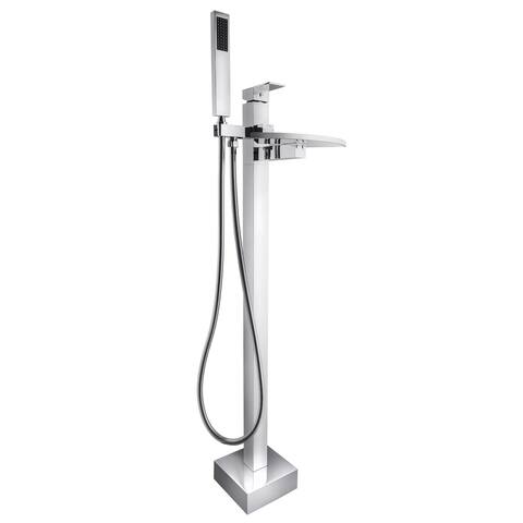 AKDY 38" Floor Mounted Chrome Finish Bath Tub Filler Faucet Handheld Wand