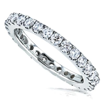Kobelli 1 Carat Lab Grown Diamond Solid 14k Gold Prong Eternity Women's Wedding Band