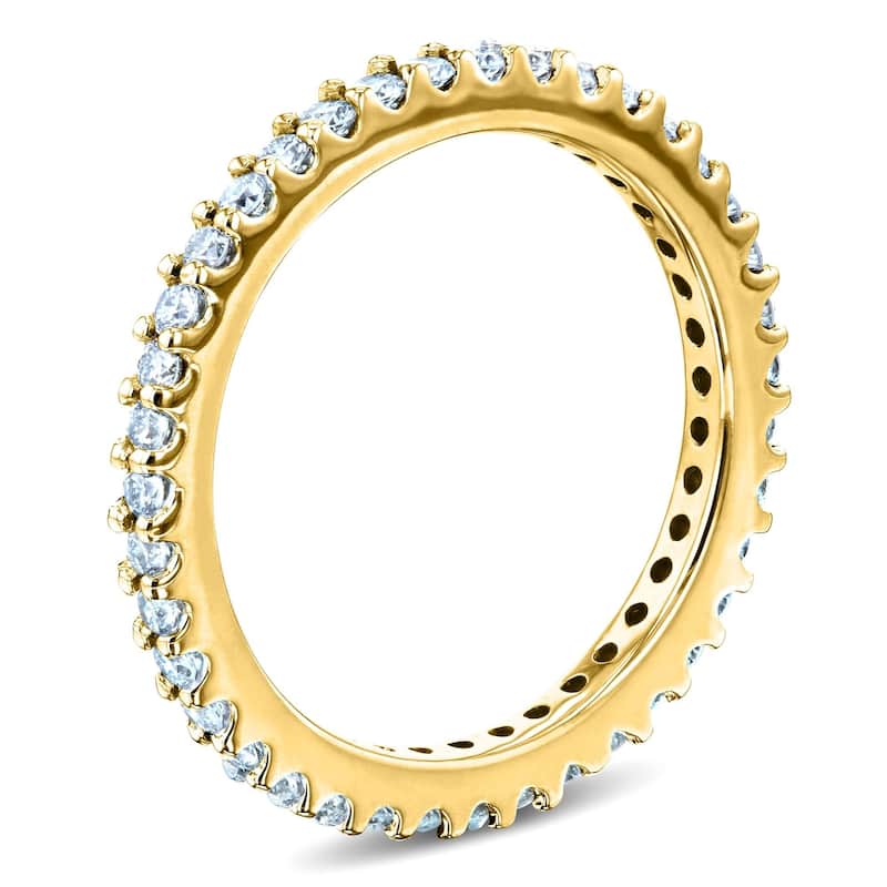 Kobelli 0.50 Carats Lab Grown Diamond 14k Solid Gold Round Eternity Prong-set Women's Wedding Band