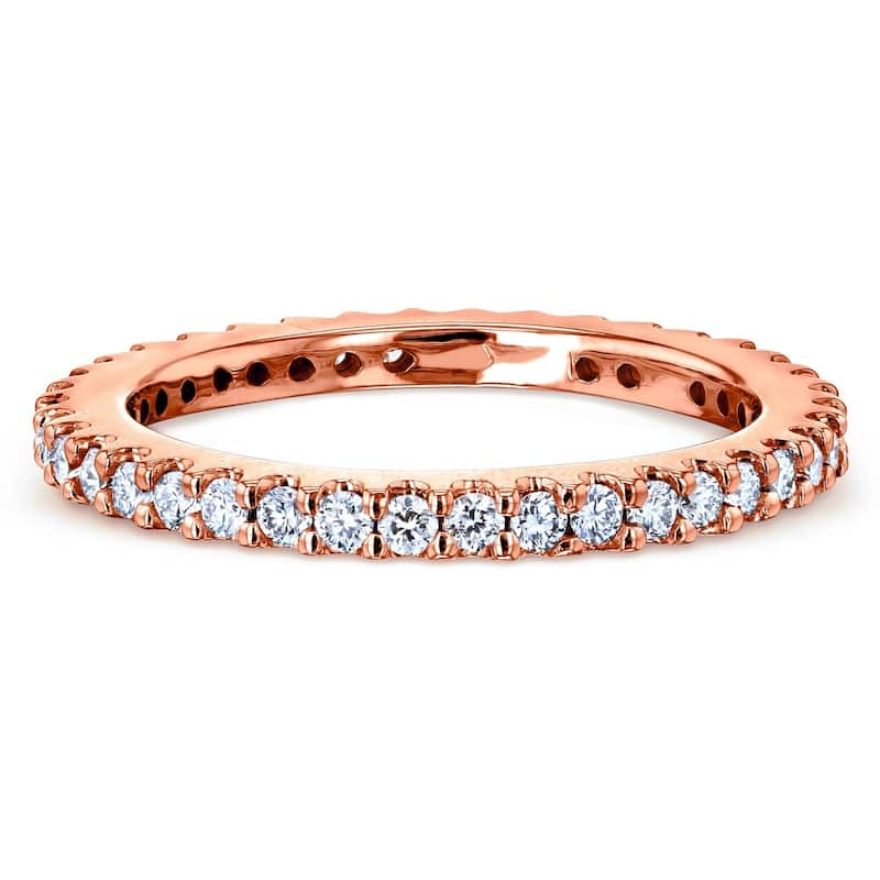 Kobelli 0.50 Carats Lab Grown Diamond 14k Solid Gold Round Eternity Prong-set Women's Wedding Band