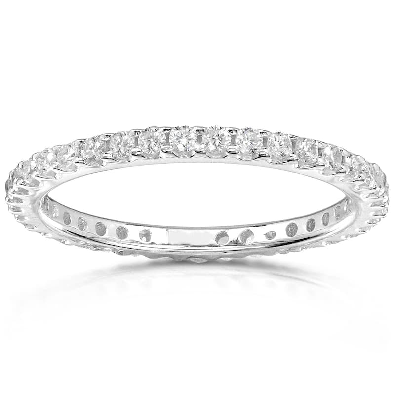 Kobelli 0.50 Carats Lab Grown Diamond 14k Solid Gold Round Eternity Prong-set Women's Wedding Band