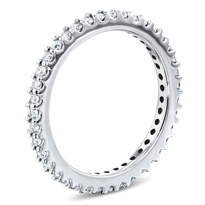 Kobelli 0.50 Carats Lab Grown Diamond 14k Solid Gold Round Eternity Prong-set Women's Wedding Band