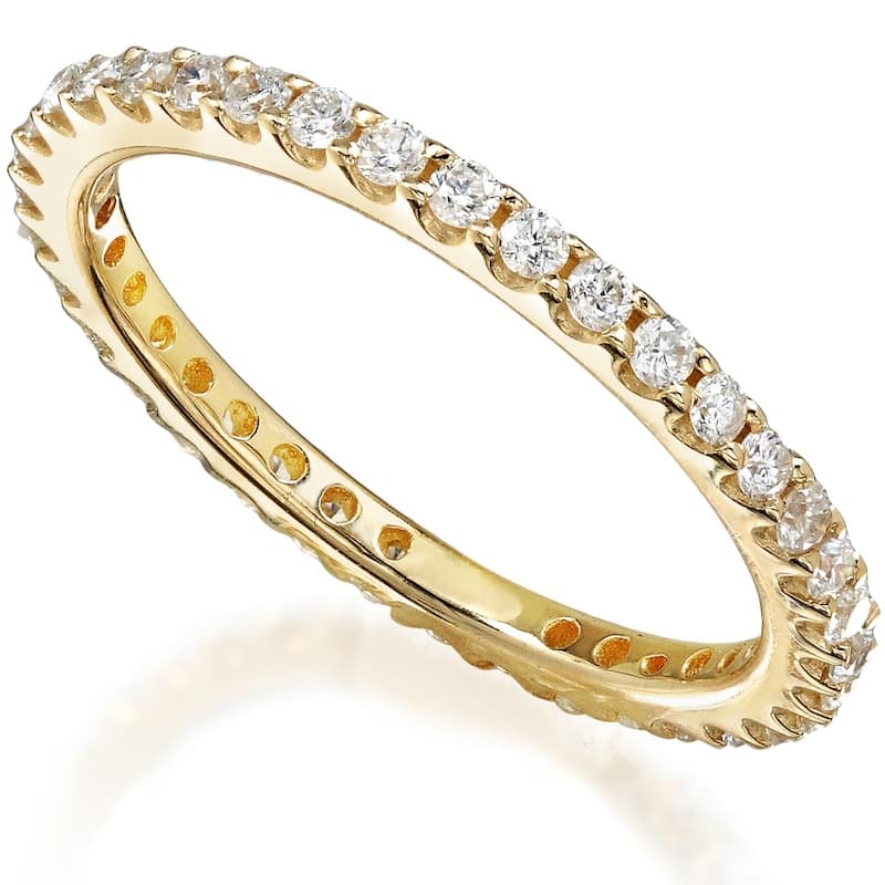 Kobelli 0.50 Carats Lab Grown Diamond 14k Solid Gold Round Eternity Prong-set Women's Wedding Band