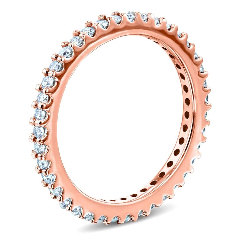 Kobelli 0.50 Carats Lab Grown Diamond 14k Solid Gold Round Eternity Prong-set Women's Wedding Band