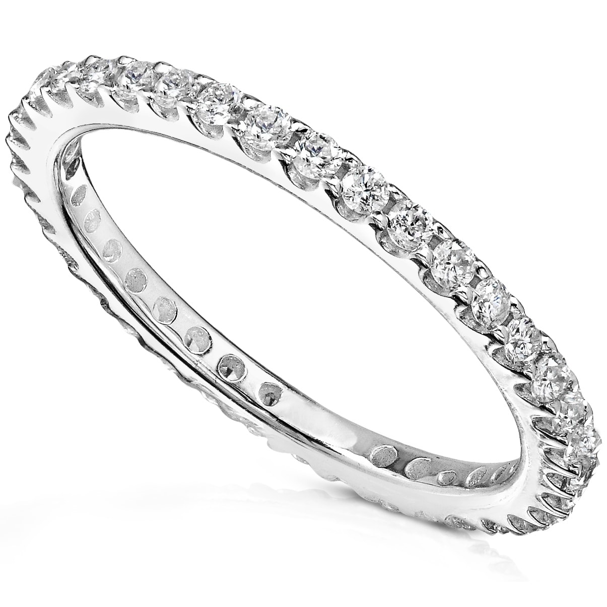 Kobelli 0.50 Carats Lab Grown Diamond 14k Solid Gold Round Eternity Prong-set Women's Wedding Band