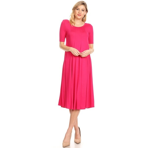 pink casual midi dress