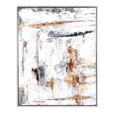 Textured Oil Painting in Pinewood Frame, Multicolor