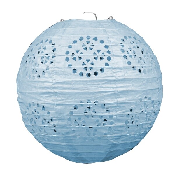 Beistle 8" General Occasion Hanging Lace Paper Lanterns, Blue - 6 Pack (3/Pkg). Opens flyout.