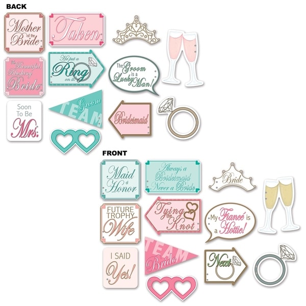 Beistle 6"-8.5" Wedding Shower Photo Fun Signs - 12 Pack (12/Pkg). Opens flyout.