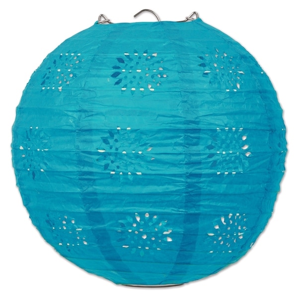 Beistle 8" General Occasion Hanging Lace Paper Lanterns, Turquoise - 6 Pack (3/Pkg). Opens flyout.