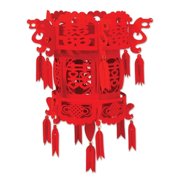Beistle 18" Felt Chinese Palace Hanging Decorative Lantern - 12 Pack (1/Pkg)